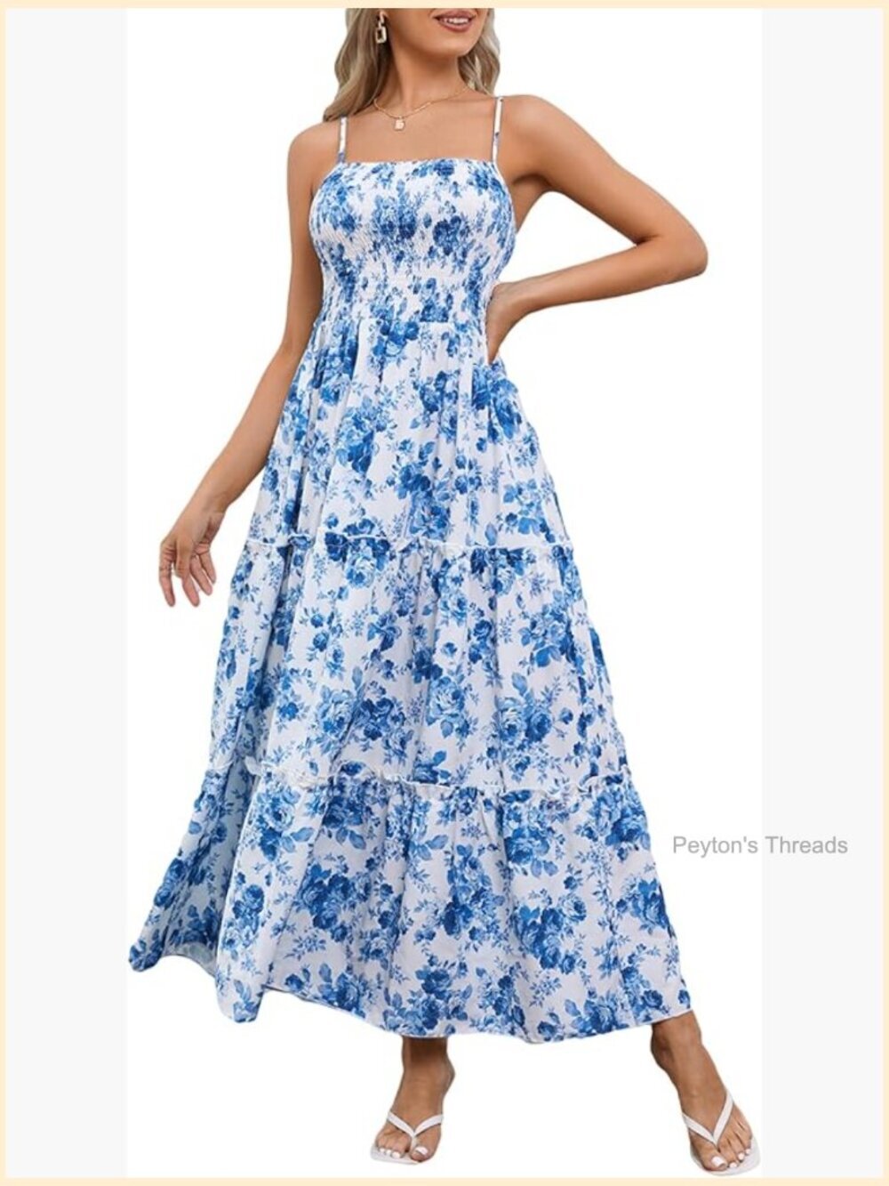 Floral Maxi Dress Spaghetti Strap Ruffle Boho Summer Wedding Guest Dress